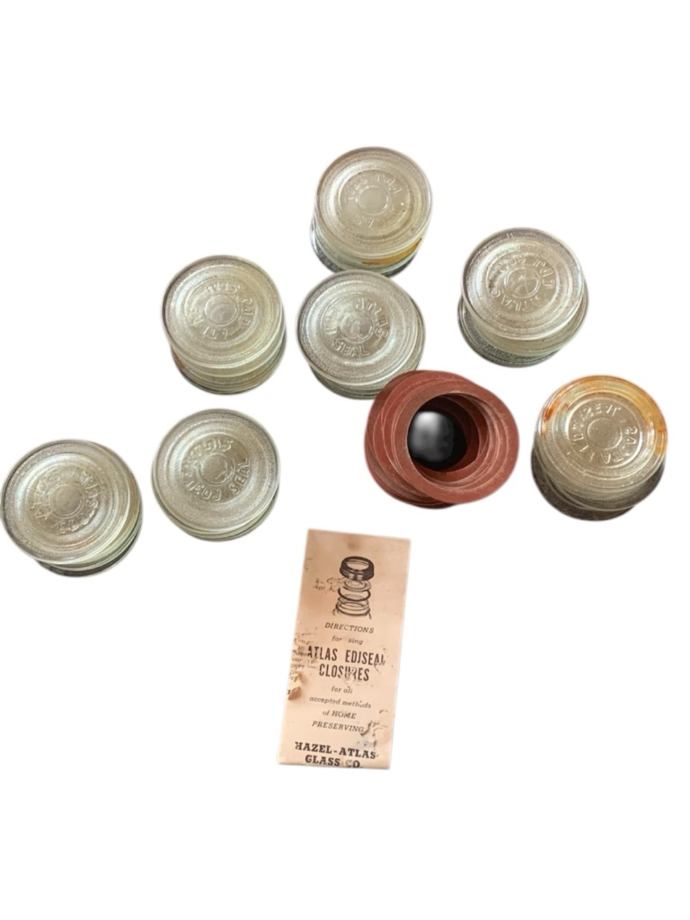Vintage ATLAS EDJ SEAL Clear Glass Canning Lids 2-1/2” Lot of 35